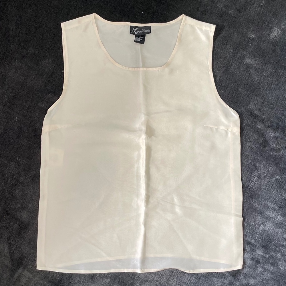 Silk off white tank top